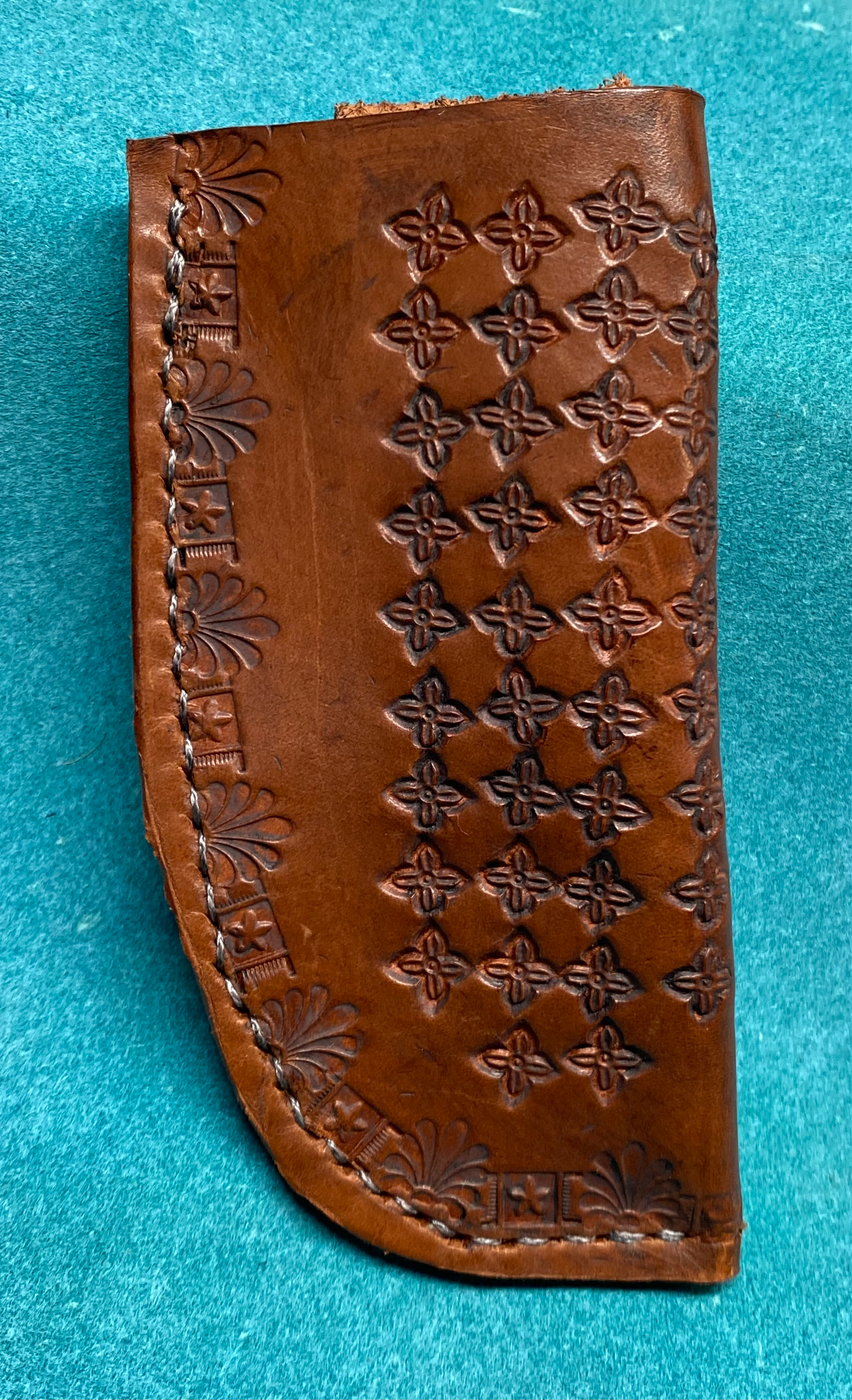 Pocket Knife sheath leather Brown 6" right