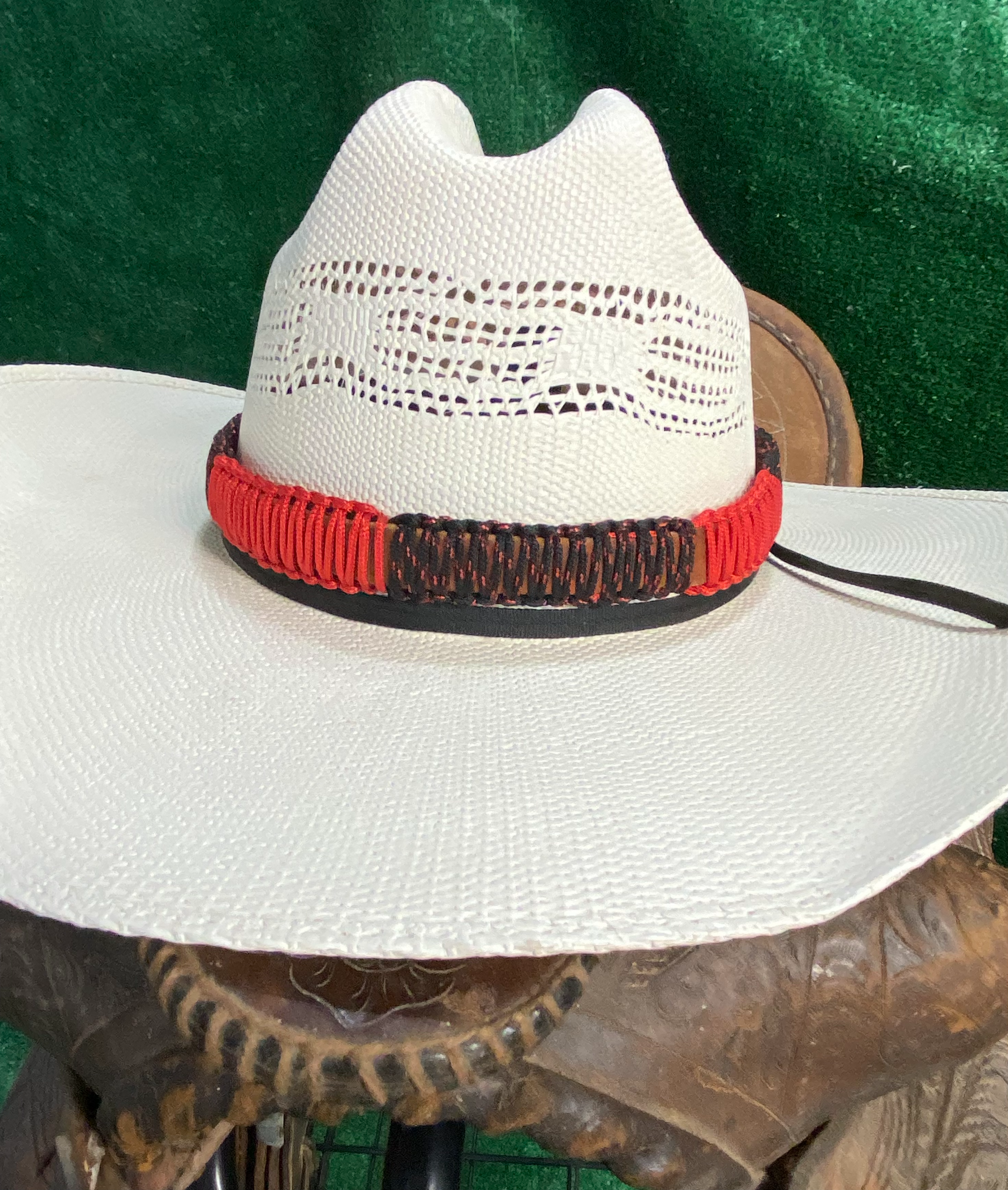 Red and Black Paracord Hat Band